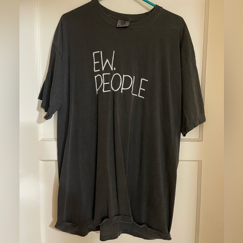 XL Gray Comfort Colors Ew People Embroidered Tshirt NWOT
